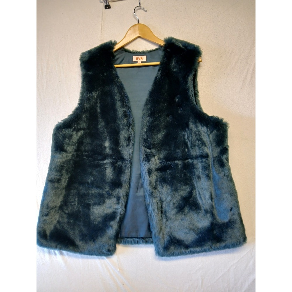 Faux Fur Vest Size 1XL Womens Evri Holiday‎ Party Christmas